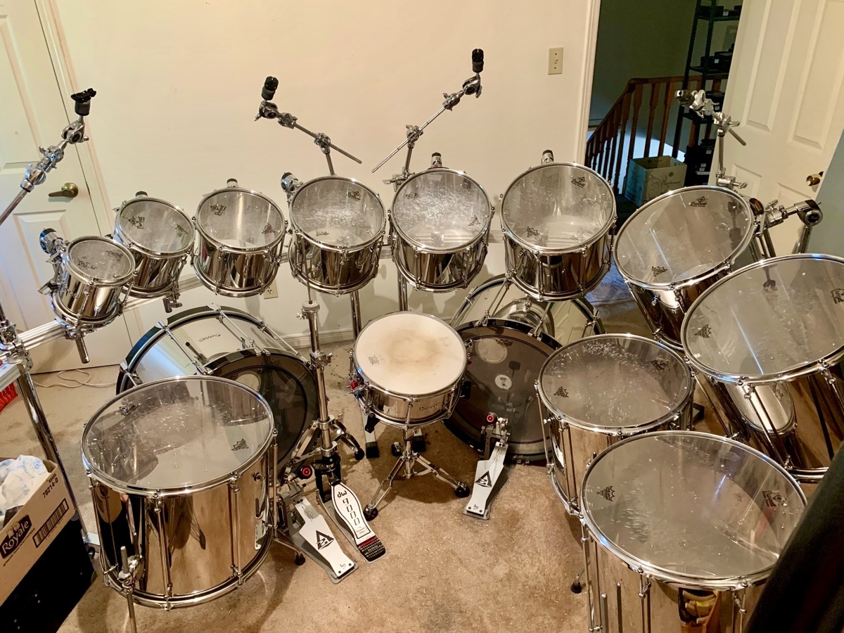 Ronn Dunnett Classic Drums 14 Piece Custom Stainless Steel Kit -CONSIGNMENT
