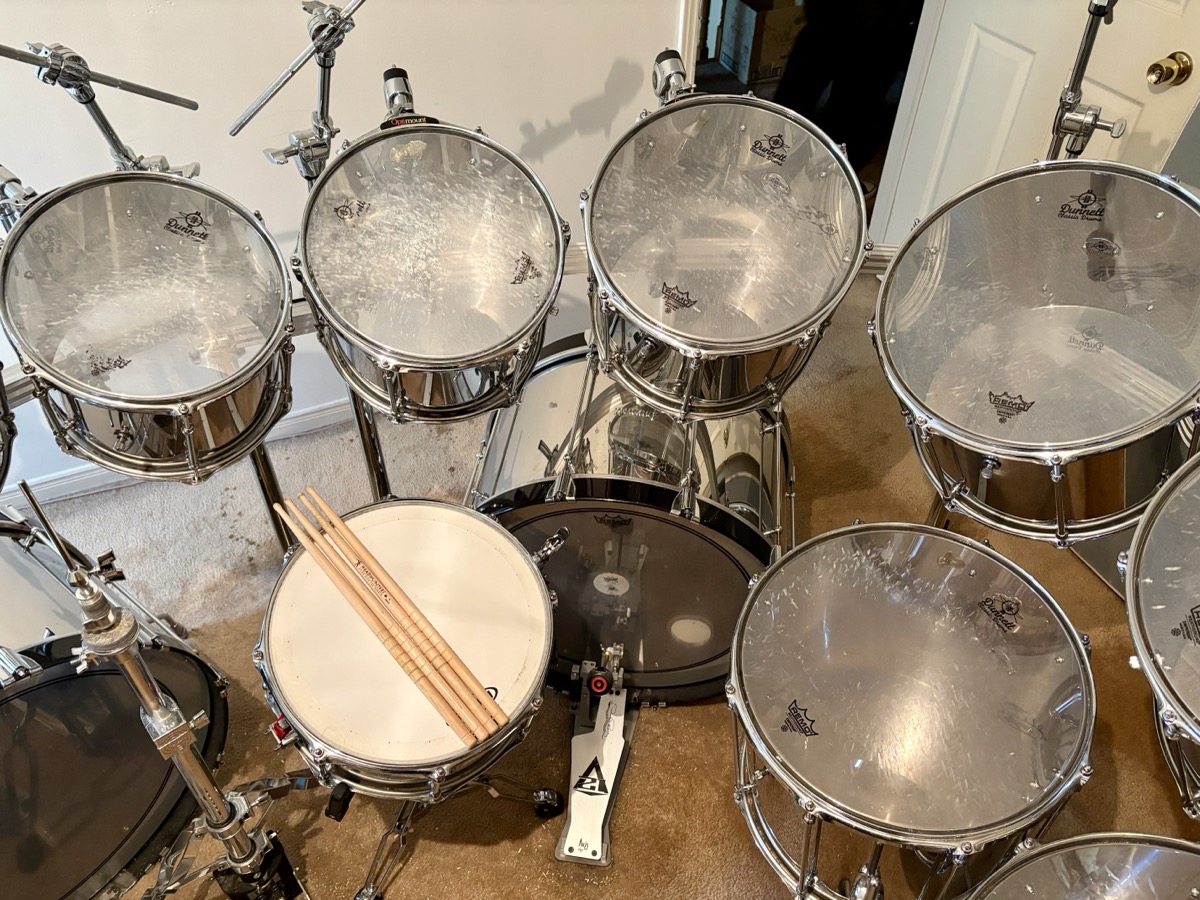 Ronn Dunnett Classic Drums 14 Piece Custom Stainless Steel Kit -CONSIGNMENT &mdash; view 16