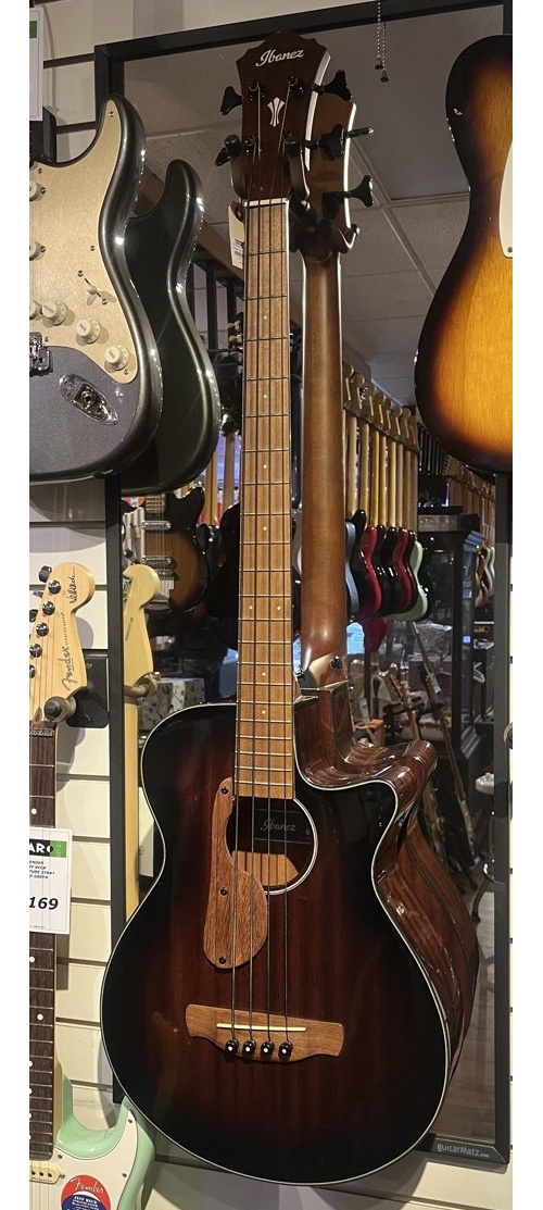 Ibanez AEGB24E 4 String Acoustic Electric Bass Guitar - Mahogany Sunburst