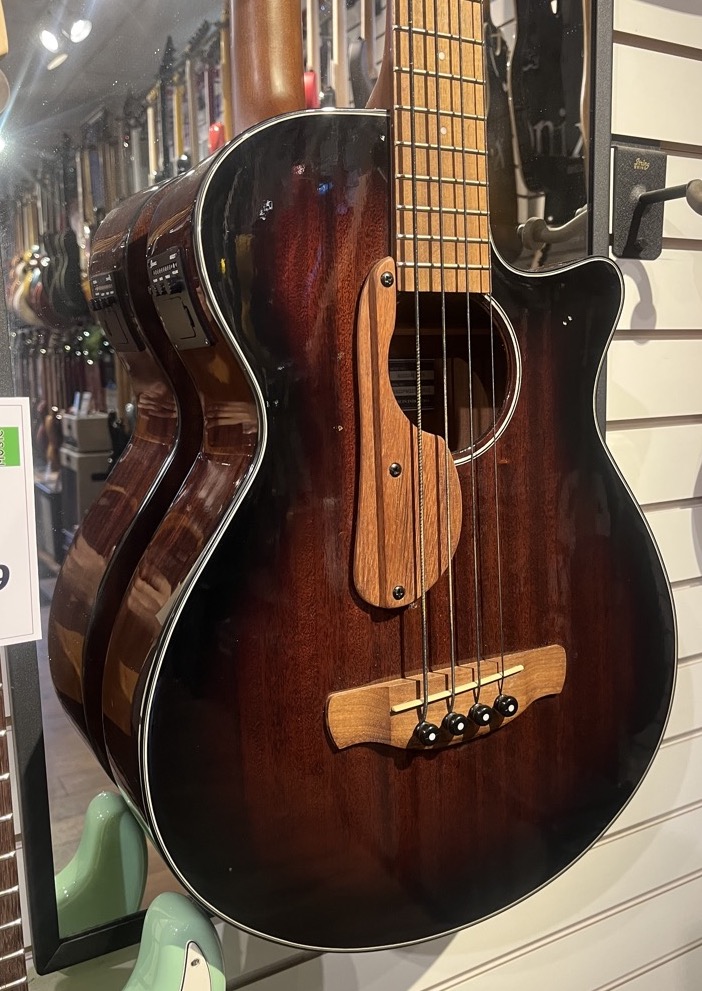 Ibanez AEGB24E 4 String Acoustic Electric Bass Guitar - Mahogany Sunburst &mdash; view 3