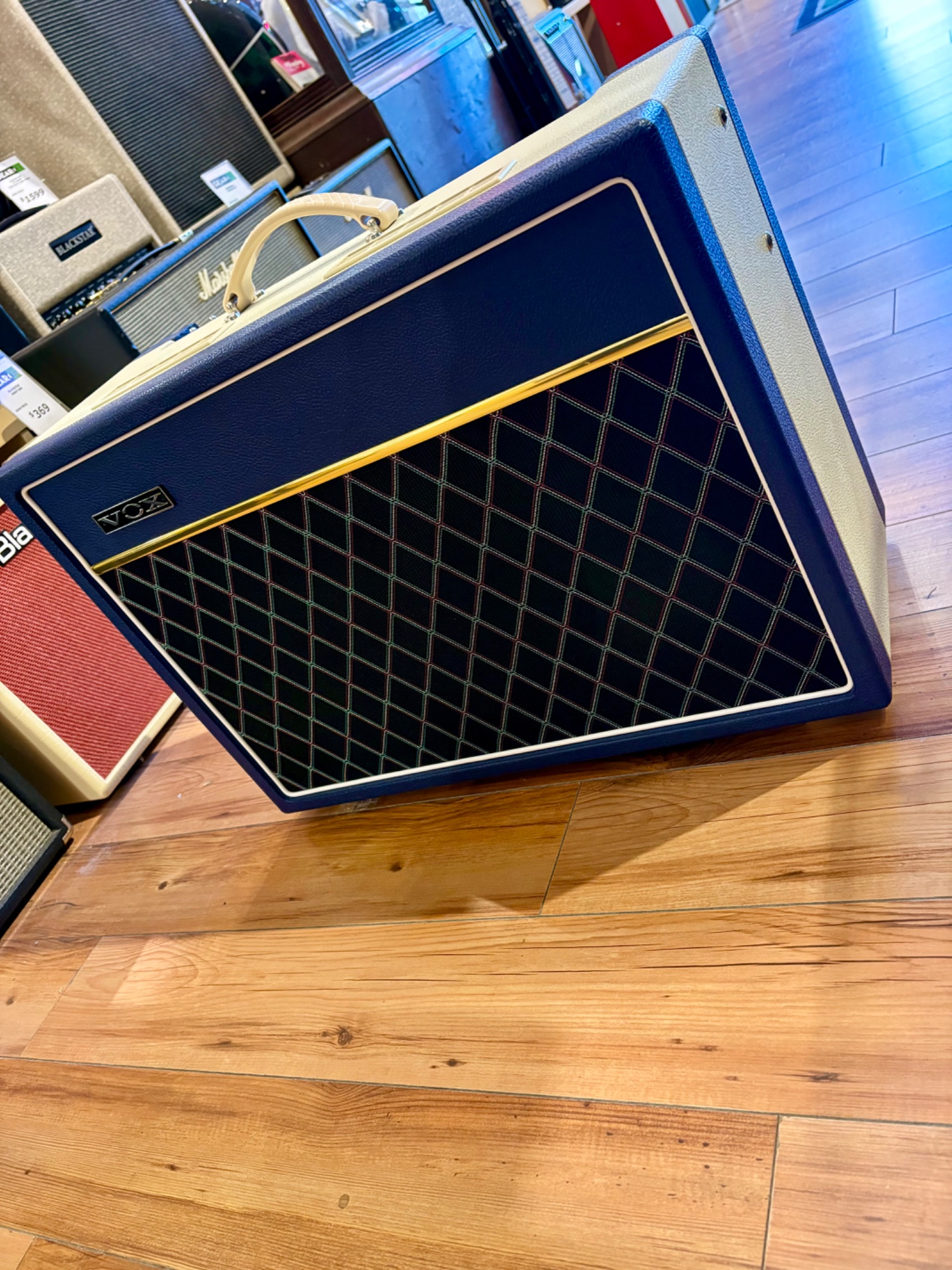 Vox AC15 Combo 12" Speaker Limited Edition In Two Tone Blue Cream, G12M &mdash; view 4